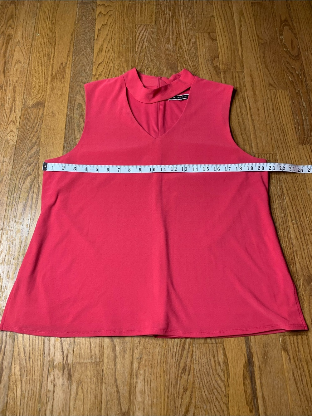 58. Melanie Lyne Pink Sleeveless Mock Neck Blouse Size Large - Picture 5 of 5